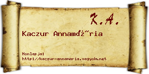Kaczur Annamária névjegykártya